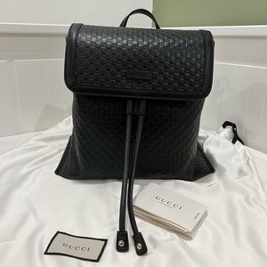 Gucci Micro Shima Rucksack Black Leather Backpack